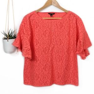 • banana republic • coral lace top